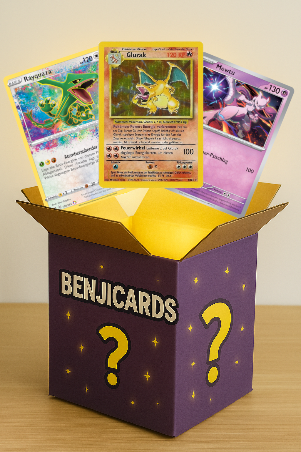 100 originale Pokémon Karten auf Deutsch inklusive seltener Holo Glitzerkarten, keine doppelten Karten vorhanden.